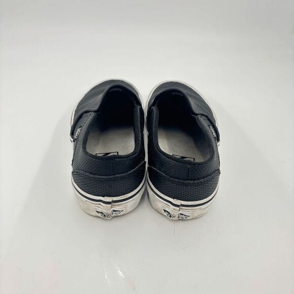 Vans Women's Asher Perforated Leather Slip On Sneaker Skate Shoes Black Size 6.0 - Picture 4 of 9